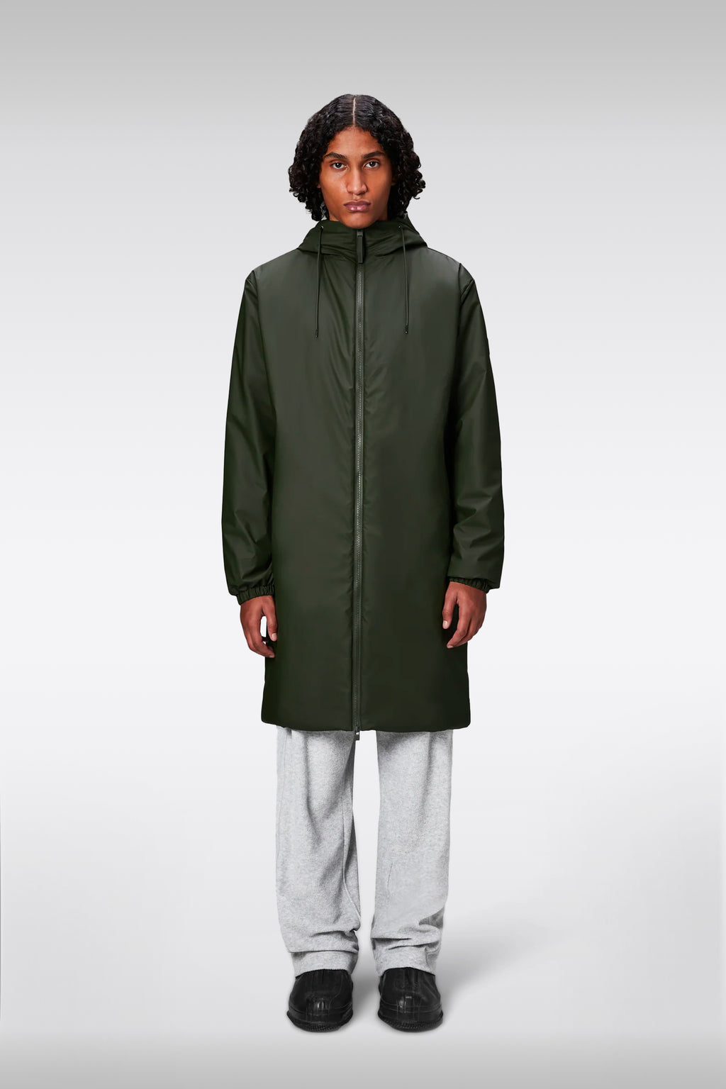 alt-image__Giacca-antipioggia-unisex-in-pvc-verde-militare-con-cappuccio---Lohja-Longer-Insulated-Jacket