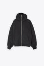 Felpa nera in cotone con cappuccio a maschera - Riot Zip Hoodie 