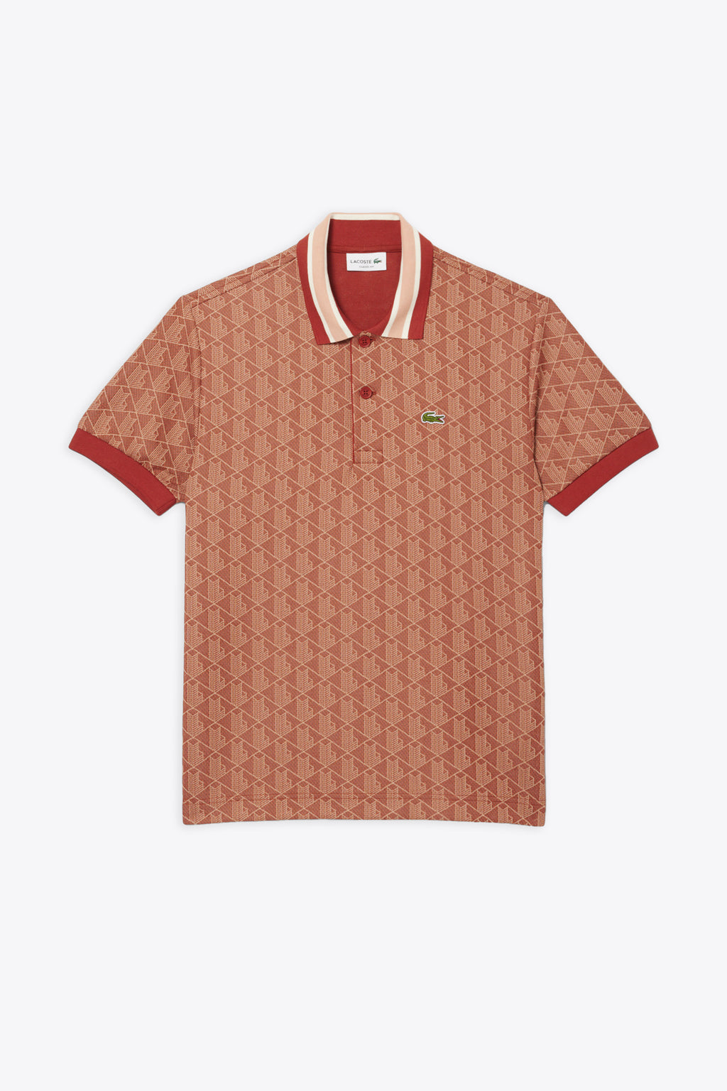 alt-image__Polo-con-motivo-jacquard-monogram-mattone-con-maniche-corte