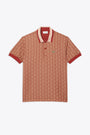 Polo con motivo jacquard monogram mattone con maniche corte 