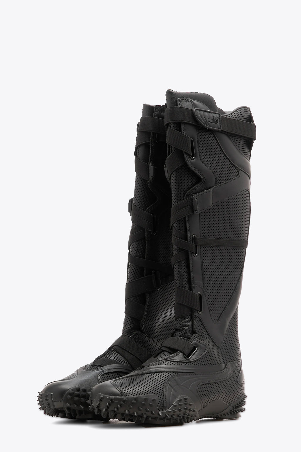 alt-image__Sneaker-alta-al-ginocchio-in-pelle-traforata-nera---Mostro-Leather-Boot