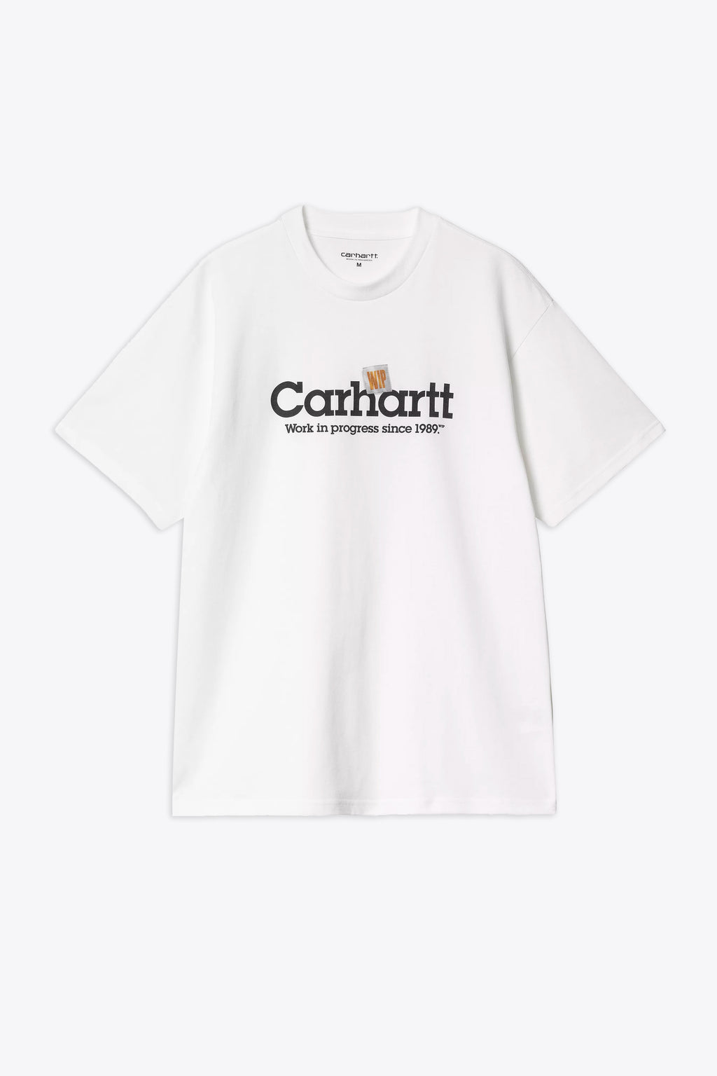 alt-image__T-shirt-bianca-in-cotone-con-logo-grafico-frontale---S/S-Label-Script-T-Shirt