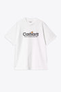 T-shirt bianca in cotone con logo grafico frontale - S/S Label Script T-Shirt 