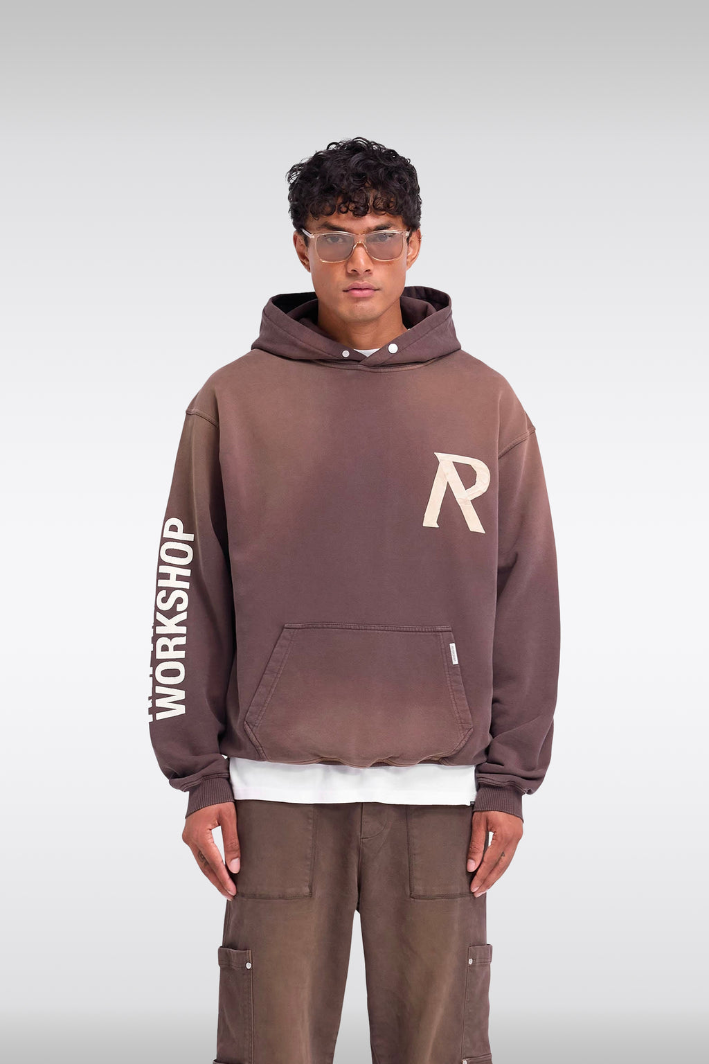 alt-image__Washed-brown-cotton-hoodie-with-logo---Masking-Tape-Initial-Hoodie