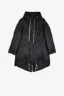 Parka nero in nylon imbottito con cappuccio - Fishtail Parka 