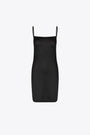 Abito corto in jersey stretch nero con bretelle sottili - Safaye Slip Dress 