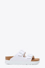 White synthetic leather sandal with platform sole - Arizona PAP Flex Platform 
