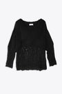 Pullover oversize nero con maniche traforate - Blend Ripped Knit Jumper 