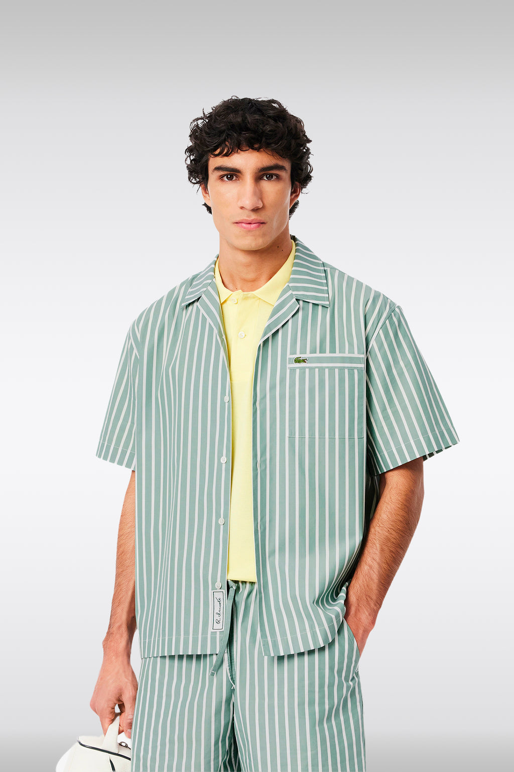 alt-image__Camicia-a-maniche-corte-a-righe-verde-salvia-e-bianco