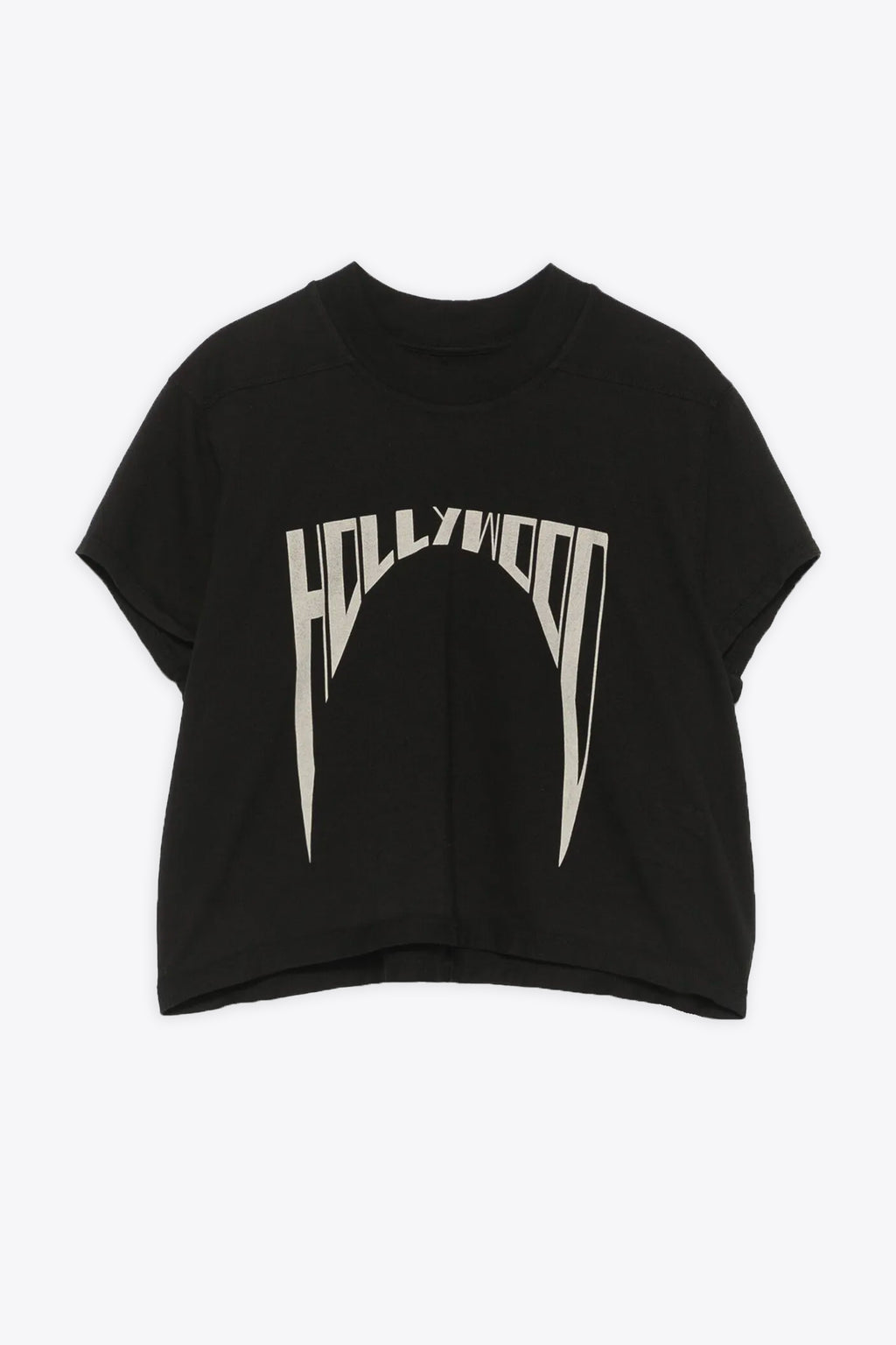 alt-image__T-shirt-nera-corta-con-stampa-Hollywood-frontale---Cropped-Small-Level-T