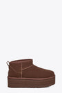 Brown suede slip-on ankle boot - Classic ultra mini platform  