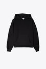 Black cotton regular fit hoodie  