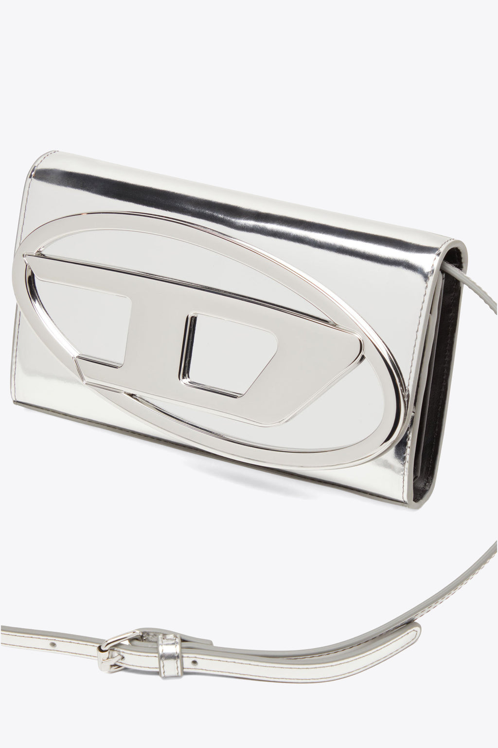 alt-image__Silver-mirrored-leather-wallet/clutch-bag-with-shoulder-strap---1Dr-Wallet-Strap