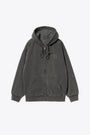 Garment dyed grey cotton hoodie with zip - Hooded Vista Jacket 