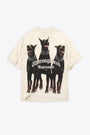 T-shirt in cotone panna con grafica frontale - Thoroughbred T-shirt 