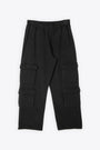 Pantalone cargo in felpa di cotone nero lavato - Trianon Jogger 