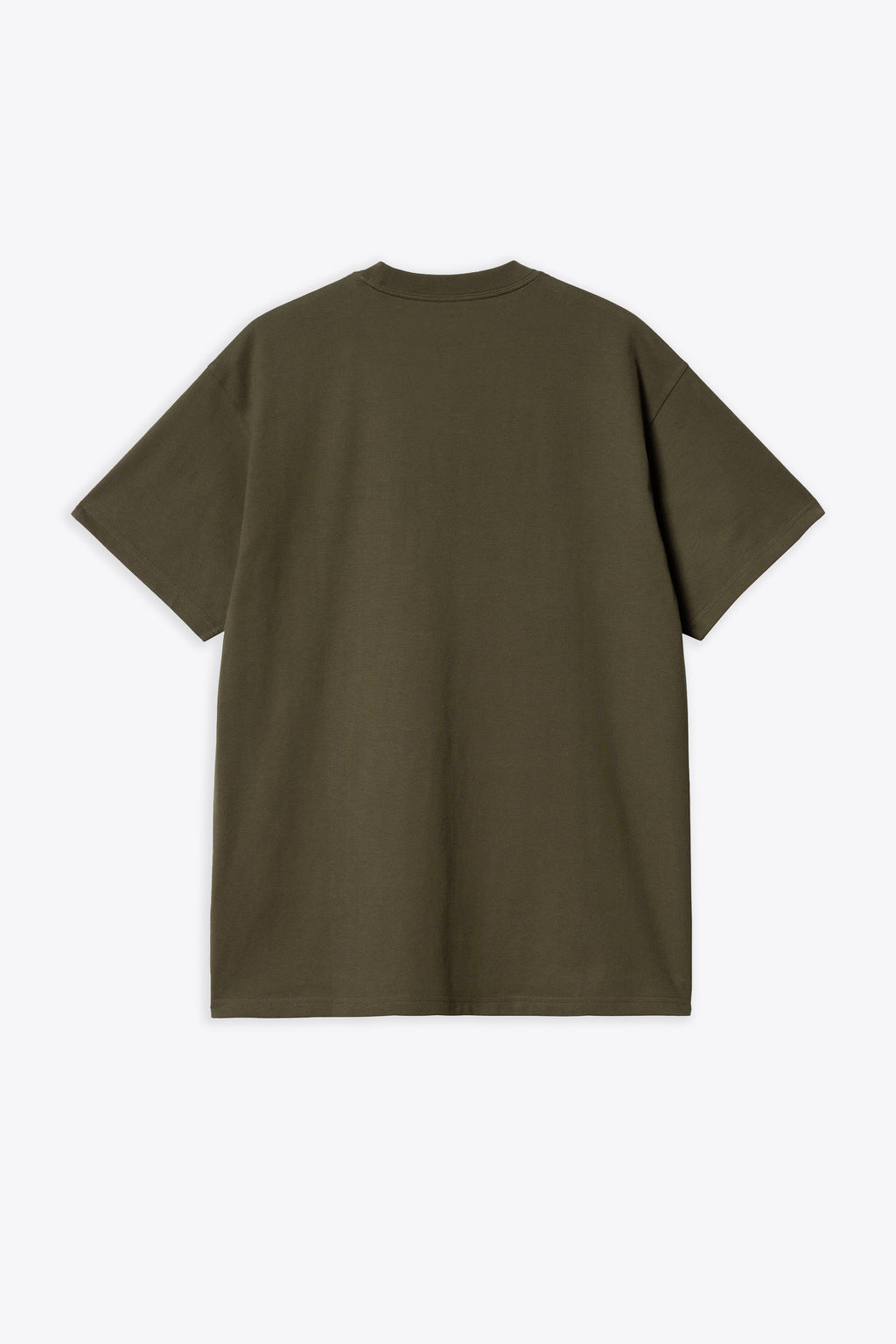 alt-image__Army-green-cotton-t-shirt-with-chest-logo-embroidery---S/S-Script-Embroidery-T-Shirt