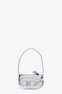 Borsa in pelle metallizzata argento - 1DR Shoulder Bag 