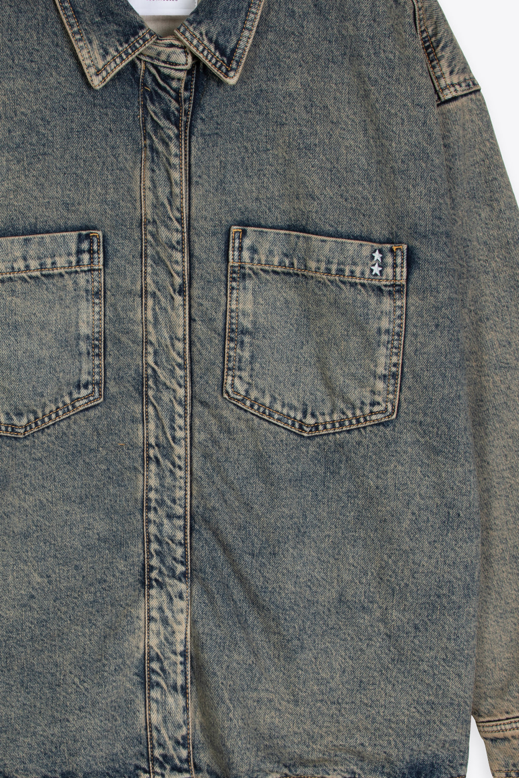 alt-image__Giubbotto-in-denim-sabbiato-con-zip---Billy