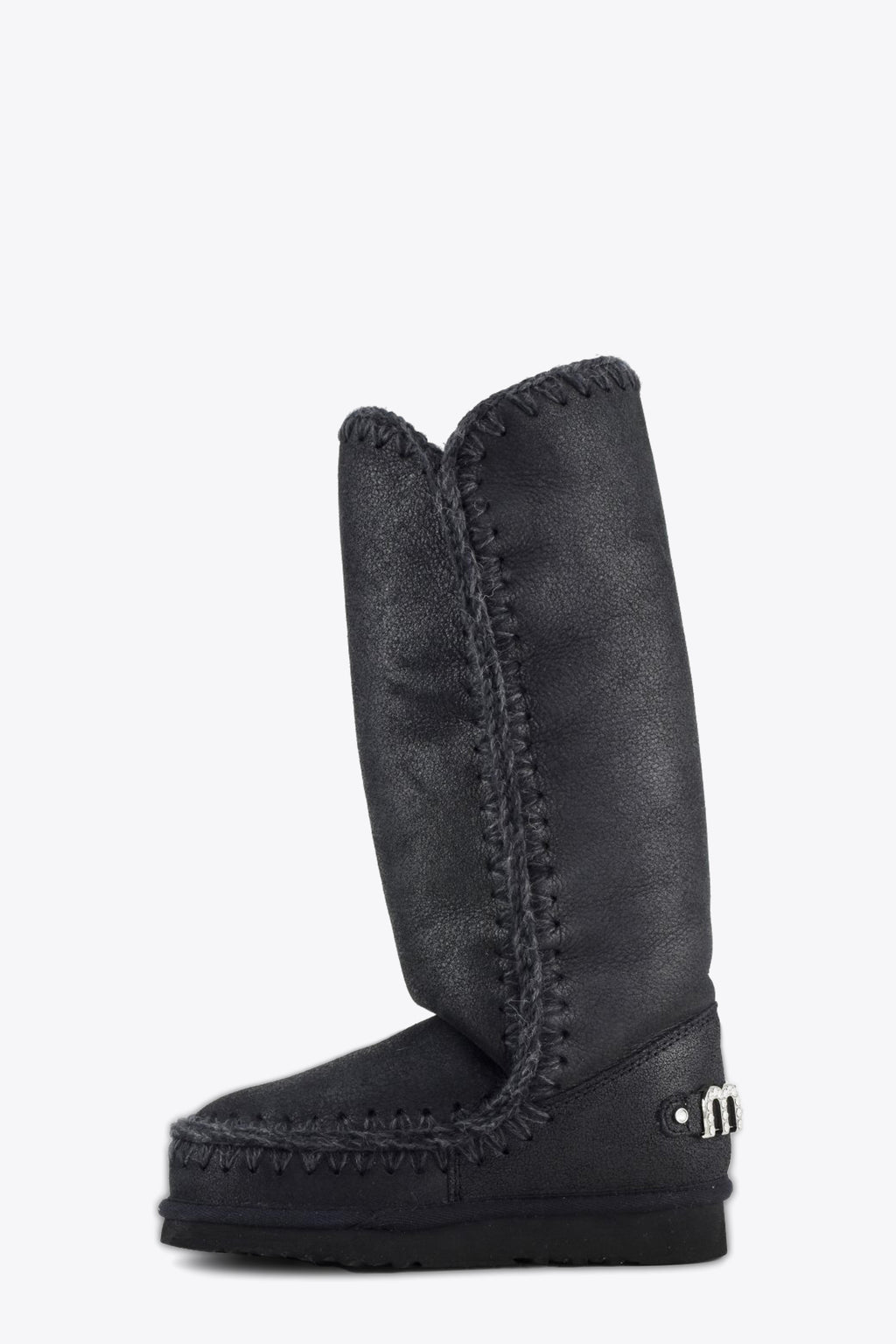 alt-image__Black-cracked-sheepskin-high-boots-with-rhinestones-logo---Eskimo-40-Rhinestones-Logo