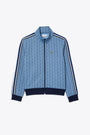 Light blue jacquard tracksuit jacket with geometric motif 