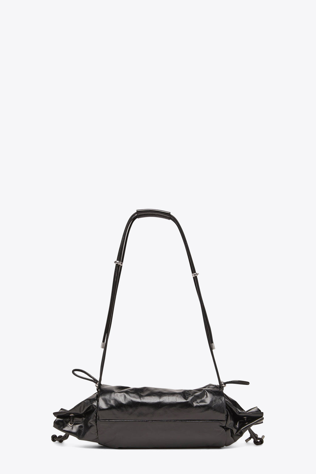 alt-image__Borsa-a-spalla-in-pelle-lucida-nera-con-logo---Scrunch-D-Shoulder-M