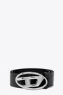 Black leather belt with Oval D buckle - Oval D Logo B 1Dr Belt  