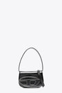 Shiny sparkly black leather bag with Oval D logo - 1 DR Shoulder Bag 