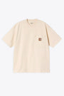 T-shirt in cotone beige con tasca al petto e logo - S/S Eldon Pocket T-Shirt 