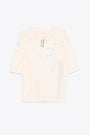 T-shirt in cotone panna con rotture - Walrus T 