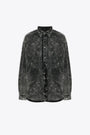 Washed black cotton shirt with long sleeves - S Veken 