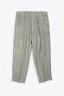 Green linen baggy pant with front pleat - Miaky Nairobi  