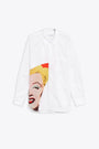 Camicia bianca oversize con stampa Marylin Monroe in collaborazione con Andy Warhol Foundation 