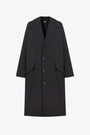 Charcoal grey wool blend oversized Cocoon coat 