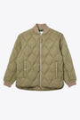 Military green quilted nylon jacket with light padding 