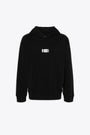 Black hoodie with numeric logo tag 