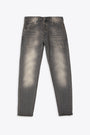 Dark grey stone-washed denim slim fit jeans 