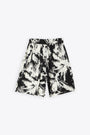 Off white and black palm printed viscose shorts - Palm Short 