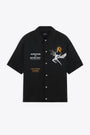 Black lyocell shirt with Icarus graphic print and logo - Icarus Short Sleeve Shirt 