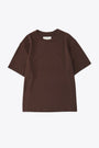 Chocolate brown cotton boxy fit t-shirt - Lay 