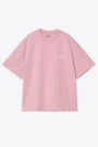 T-shirt rosa boxy fit con logo ricamato al petto - S/S Signature Script T-Shirt 