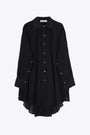 Abito in cotone velato nero oversize con maniche lunghe - Gale Dress 