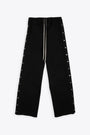 Black cotton twill pants with side snaps - Pusher Pants 