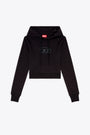 Black cropped hoodie with cut-out logo - F Slimmy Od 