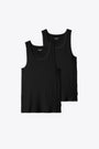 Black cotton ribbed tank top bi-pack - A-Shirt 