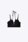 Top in jersey nero con dettaglio cut-out - Contrast Layered Bralette 