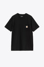 Black cotton t-shirt with chest pocket and logo - S/S Pocket T-Shirt 