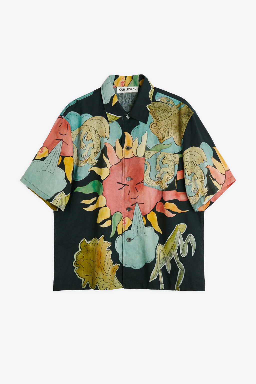 alt-image__Black-linen-blend-short-sleeved-shirt-with-multicolour-graphic-print---Box-Shirt