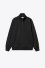 Black cotton blend sweatshirt with funnel neck and zip - Hooded Chase Jacket 