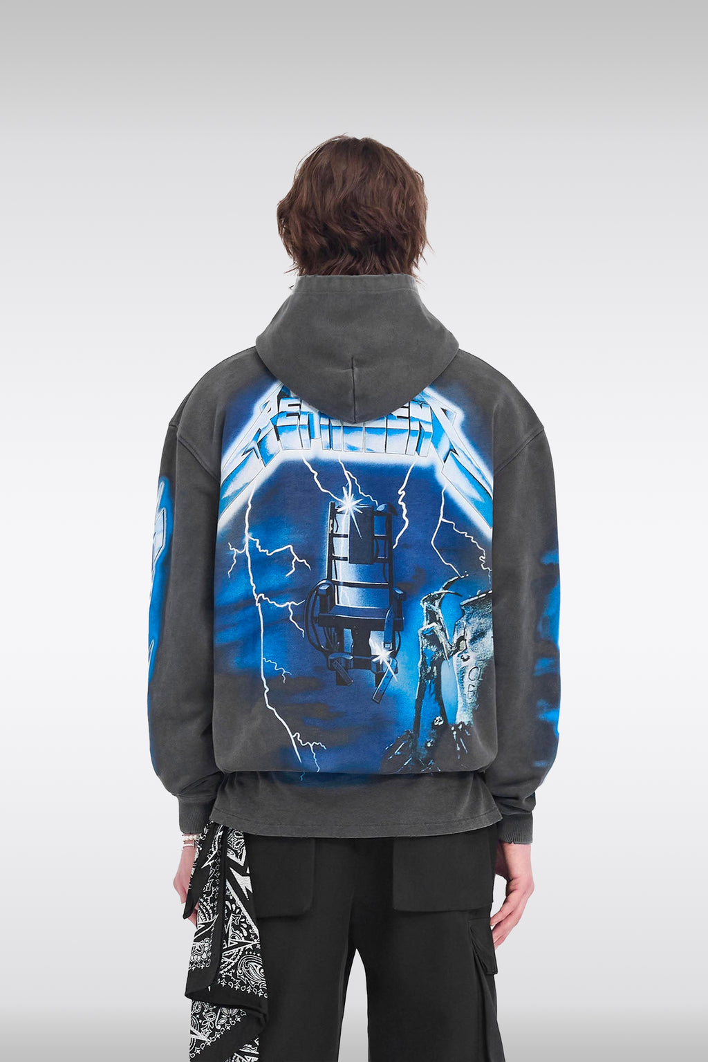 alt-image__Felpa-grigia-in-cotone-lavato-con-stampa-grafica---Metallica-Ride-The-Lightning-Hoodie